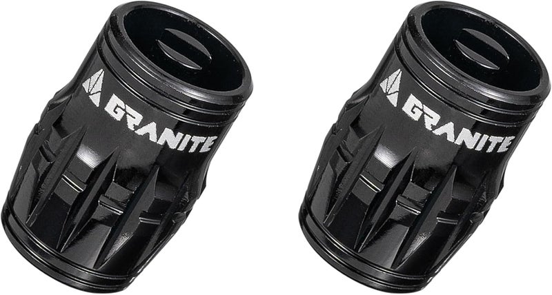 Granite Juicy Nipple Valve Cap with Valve Core Removing Function, Tire Valve Caps Dust Covers for Bikes and Vehicles, Durable Alloy Schrader Valve Cap, 2-Piece Set (Black) - Image 1